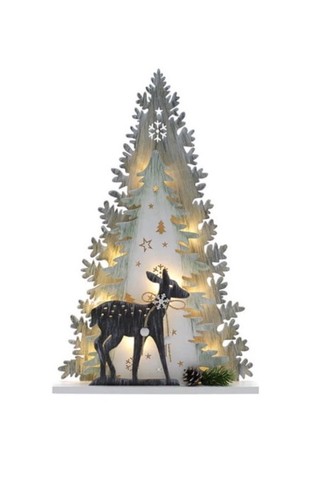 Deer with tree lit - tree, scene